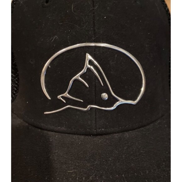 Ball Cap Blazer Black Mesh Back Hat With Fish Logo OSFM Cotton & Polyester - Picture 5 of 8